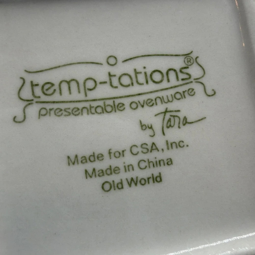 Temp-tations Ovenware by Tara Old World Green 1 qt Casserole Pan Lid Rack